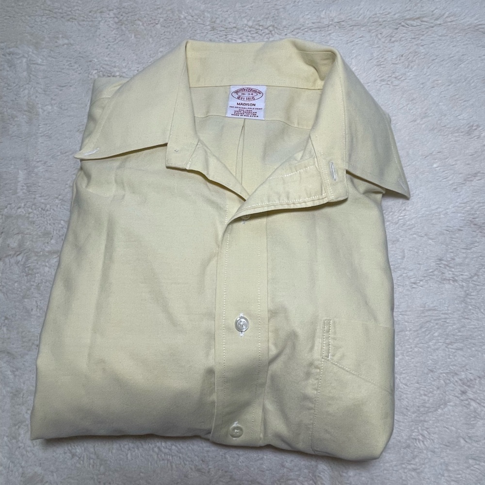 Brooks Brothers Yellow Men's Shirt Butter